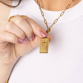 Hey Beautiful Waterproof Tarnish-Free Cross Pendant Charm – Gold Pendant