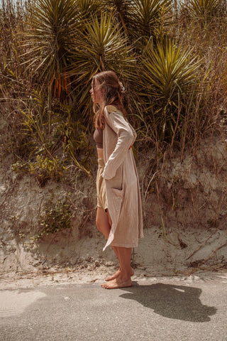 Golden Hour Patchwork Duster | Boho Open Front Cardigan