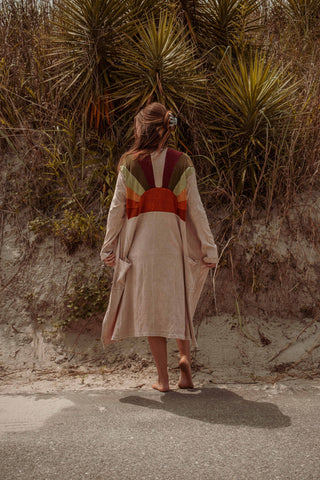 Golden Hour Patchwork Duster | Boho Open Front Cardigan