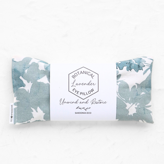 Lavender eye pillow in Shadow Leaf print