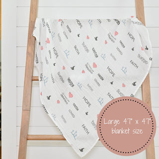 LollyBanks All Things Possible Muslin Swaddle Blanket