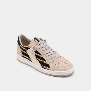 Shu Shop Black Woven Low-Top Sneakers | Gold Accent Casual Shoes