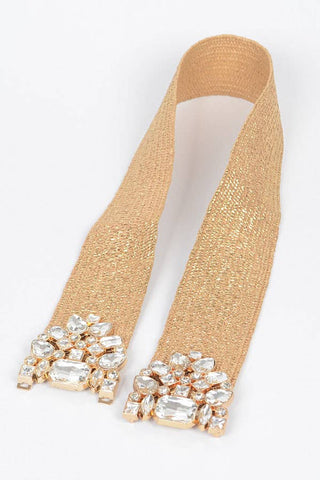 Palm Beach Jeweled Metallic Stretch Belt