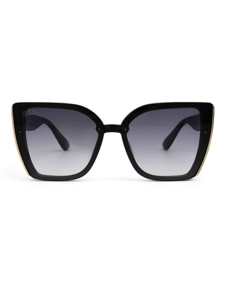 DAX Athena Oversized Cat-Eye Sunglasses - Black