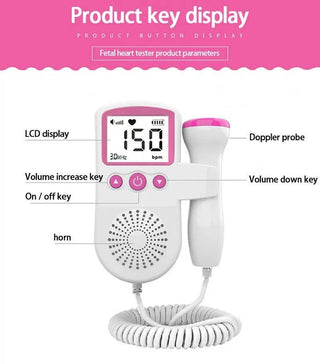 Handheld Fetal Doppler Heartbeat Monitor