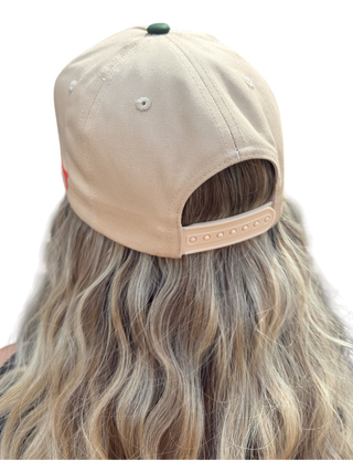 Boujee Embroidered Leopard Print Snapback Cap – Red & Green