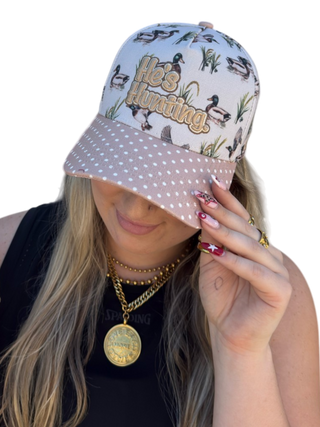 He's Hunting Duck Print Trucker Hat