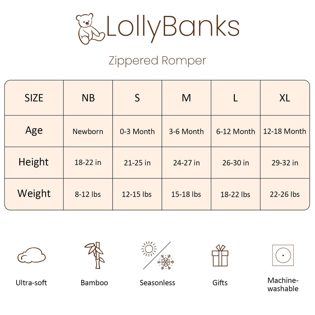 Bear Hugs Baby Bamboo Pajamas, 2-Way Zipper Romper