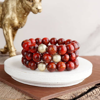 Fall Glow Chunky Beaded Bracelet Set – Set of 3