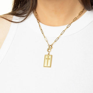 Hey Beautiful Waterproof Tarnish-Free Cross Pendant Charm – Gold Pendant