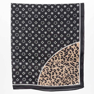 Café au Lait Leopard Star Bandana Scarf