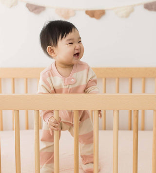 Burt's Bees Baby Rugby Stripe Sleep & Play - Pink Sand