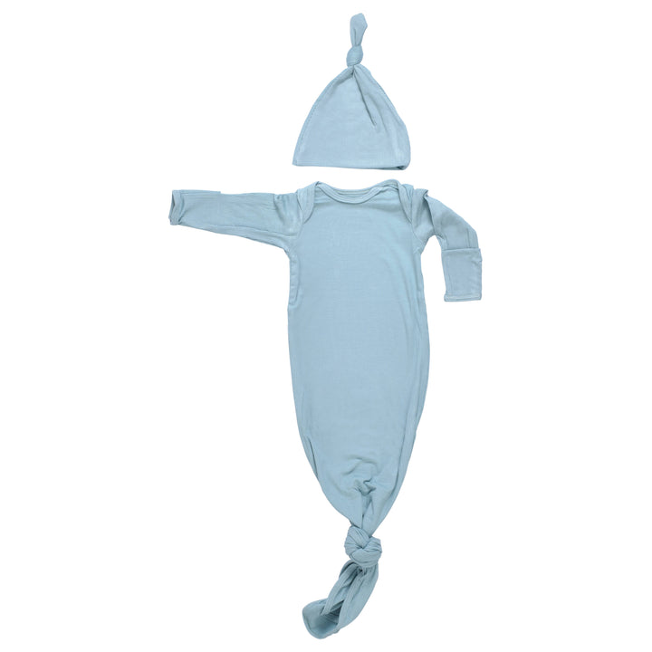 Bamboo - Blue Bird Ribbed Knotted Gown