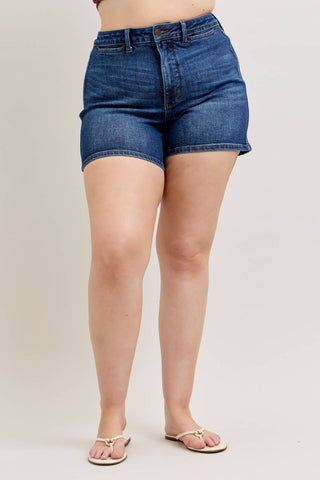 The Everyday Slim High Waist Denim Short (Plus) – Judy Blue