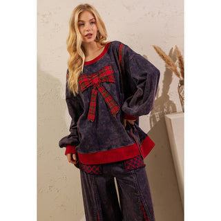 Deck the Halls Plaid Bow Lounge Set