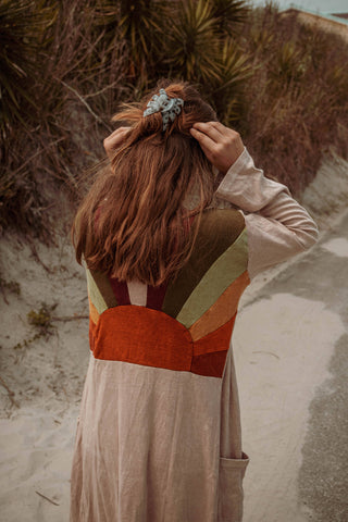 Golden Hour Patchwork Duster | Boho Open Front Cardigan
