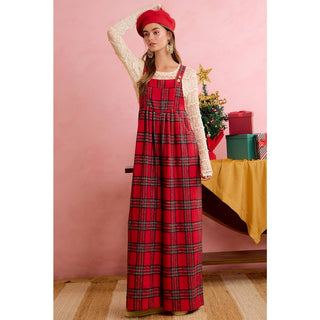 Hearthside Holly Red Tartan Overalls