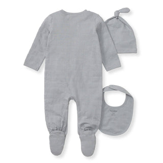 Burt's Bees Baby Organic Jumpsuit, Bib & Hat Set - Quarry