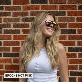 DAX Eyewear | Brooks Polarized Aviator Sunglasses | Black, Gold & Hot Pink UV400