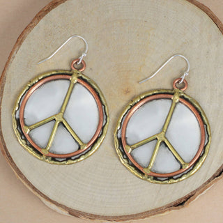 Peace & Harmony Mixed Metal Drop Earrings