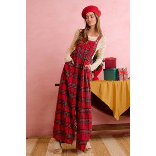 Hearthside Holly Red Tartan Overalls