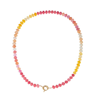 Sunlit Stone Beaded Necklace – Natural Stone & Glass