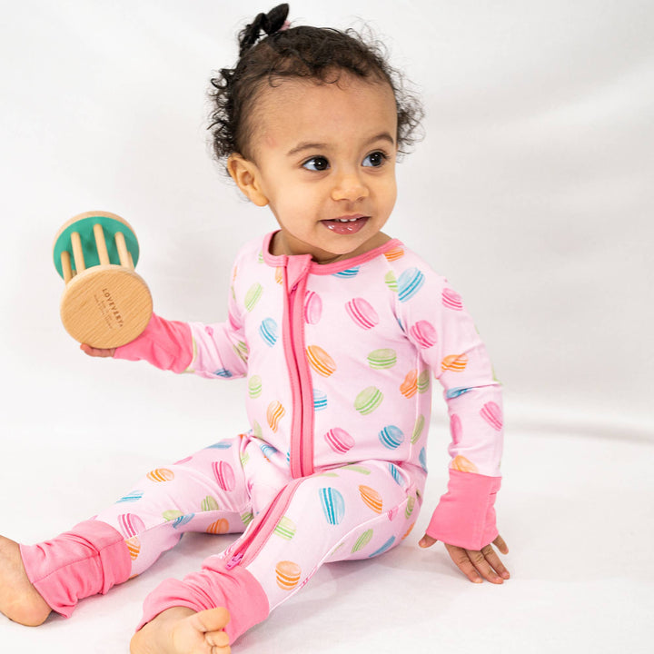 Le Macaron Baby Bamboo Pajamas , 2 Way Zipper