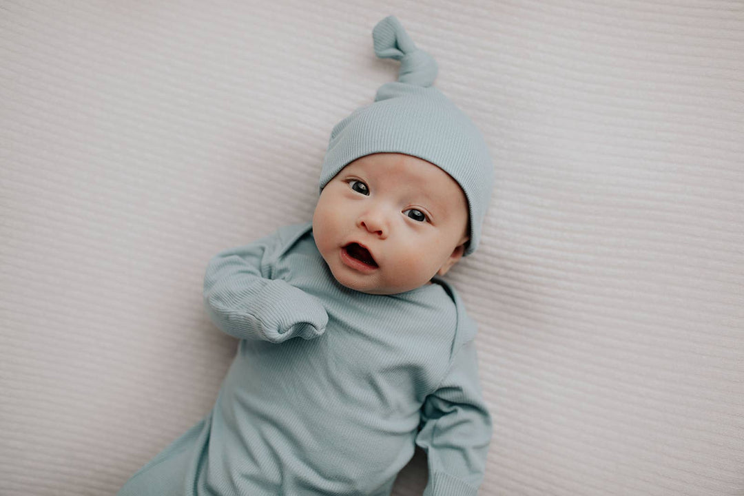 Bamboo - Blue Bird Ribbed Knotted Gown