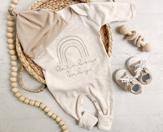 Wonderfully Made Rainbow Baby Embroidered Romper