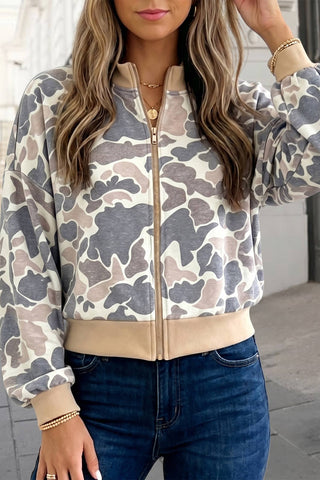 Duck Blind Camo Zip Bomber Jacket