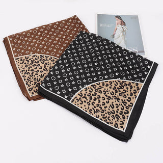 Café au Lait Leopard Star Bandana Scarf