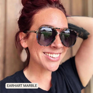 DAX Earhart Marble polarized aviator sunglasses