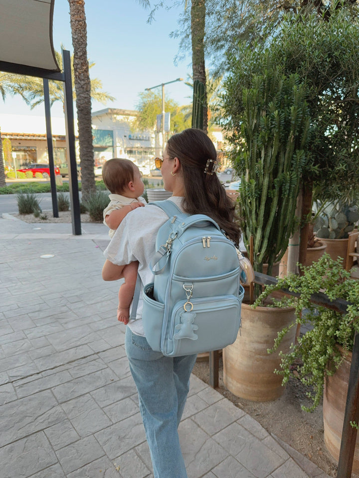 Itzy Ritzy -  Teddy Blue Boss Plus™ Backpack Diaper Bag