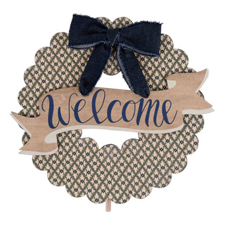 Welcome Bow Wreath interchangeable stand topper