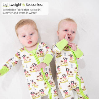 LollyBanks Moo Moo Here Bamboo Baby Pajamas