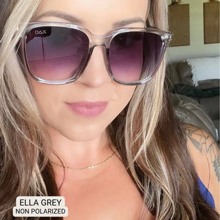 DAX Eyewear | Ella Oversized Square Sunglasses | Black, Grey & Brown UV400