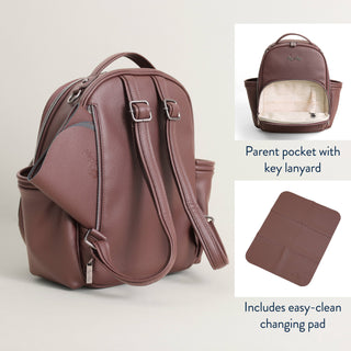 Itzy Ritzy Mini Plus Diaper Backpack - Espresso