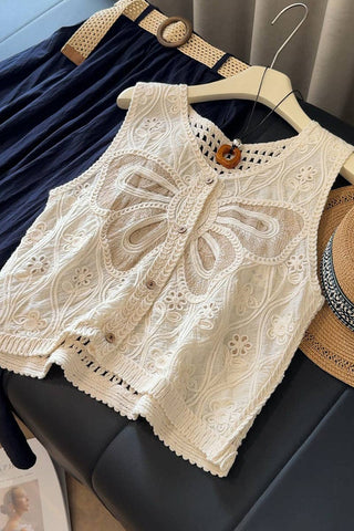 Boho-Chic Butterfly Lace Crochet Vest | Limited Boutique Edition