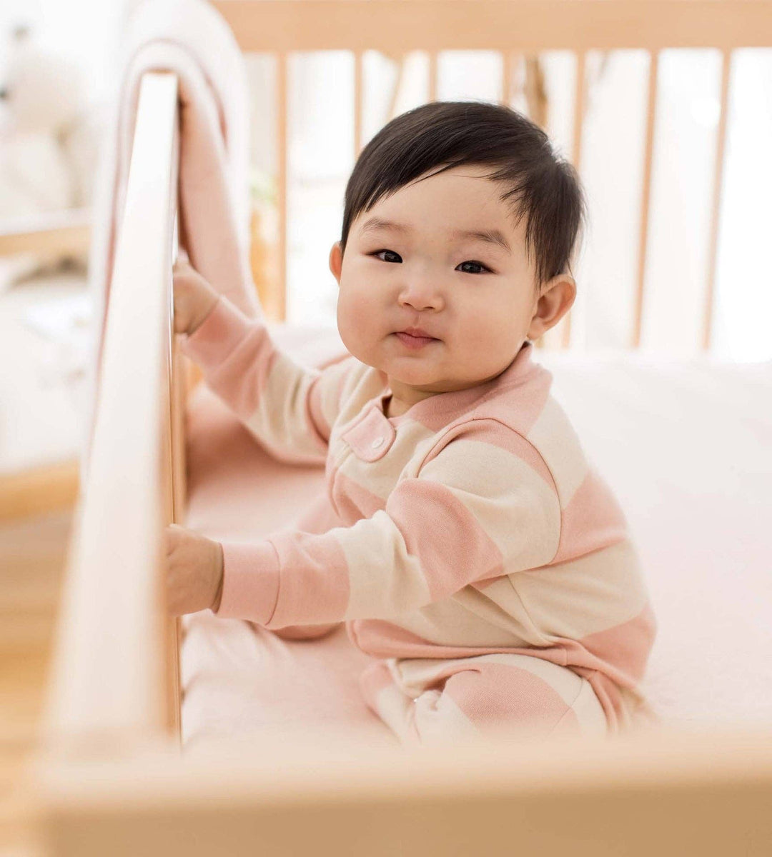 Burt's Bees Baby - Rugby Stripe Organic Cotton Sleep & Play - Pink Sand