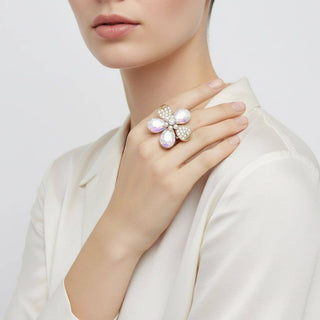 The Aurora Bloom Statement Cocktail Ring – Gold