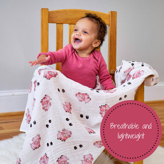 Oink Oink Pig Muslin Swaddle Blanket
