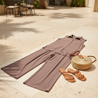 Dear Scarlett Shoreline Two-Piece Set – Mocha or Royal Blue
