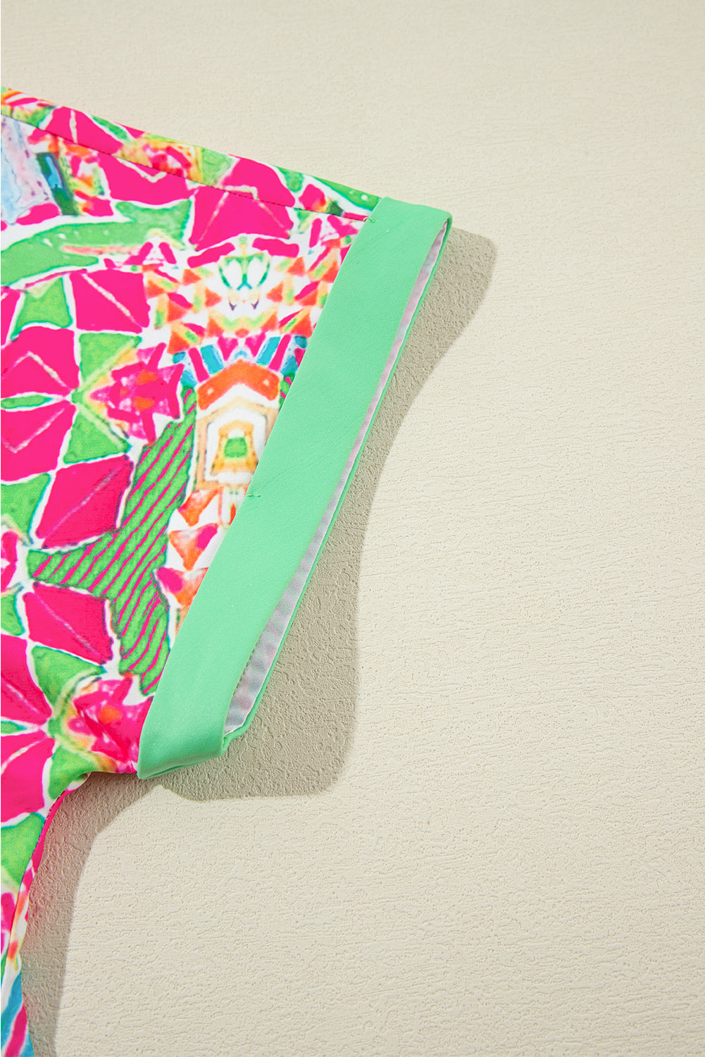 Geometric Neon Print Contrast Short Sleeve Shirt Dress