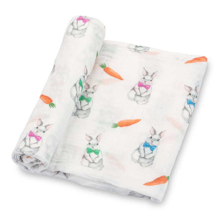 Hippity Hoppity Easter Bunny Muslin Swaddle Baby Blanket