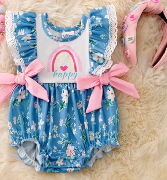 Happy Rainbow Flutter Romper