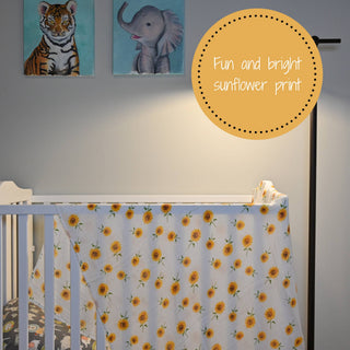 LollyBanks Sunflower Fields Muslin Swaddle Blanket