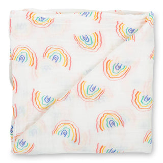 LollyBanks Somewhere Over the Rainbow Muslin Swaddle Blanket