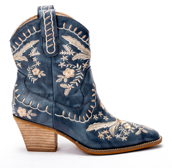 Corkys Let's Go Girls Blue Embroidered Western Boots