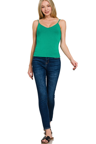 Double Layerd V-Neck Spaghetti Strap Cami - Choose A Color