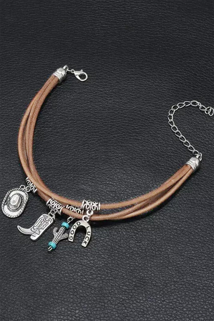 Western Themed Multi-Layered Charm Bracelet